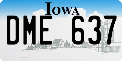IA license plate DME637