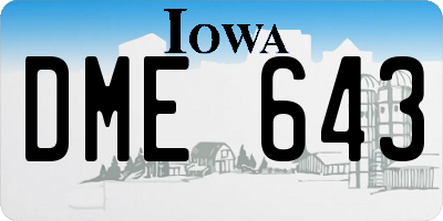 IA license plate DME643