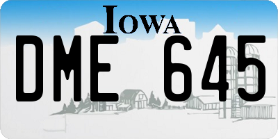 IA license plate DME645