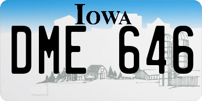 IA license plate DME646