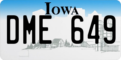 IA license plate DME649