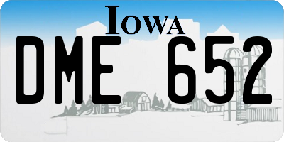 IA license plate DME652