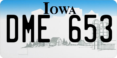 IA license plate DME653