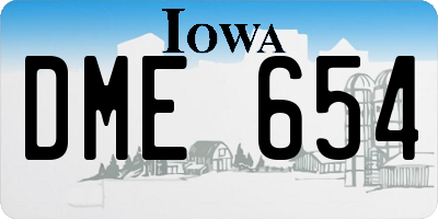 IA license plate DME654