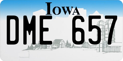 IA license plate DME657