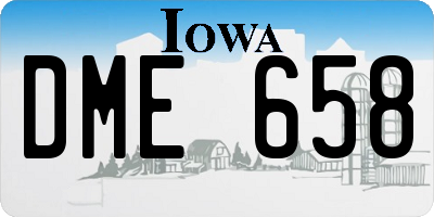 IA license plate DME658