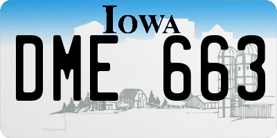 IA license plate DME663