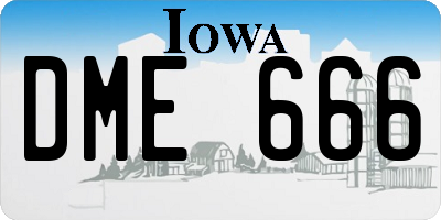 IA license plate DME666