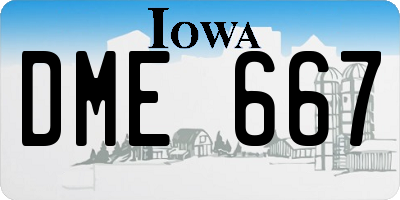 IA license plate DME667