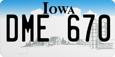 IA license plate DME670