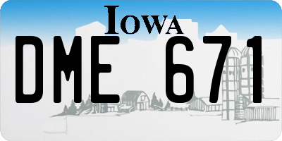 IA license plate DME671