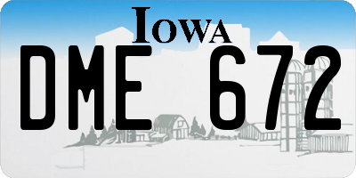 IA license plate DME672