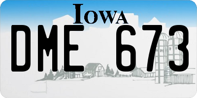 IA license plate DME673