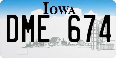 IA license plate DME674
