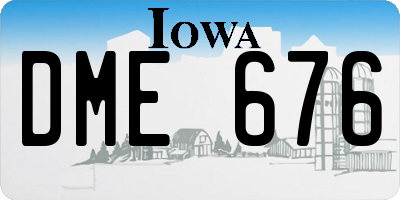 IA license plate DME676
