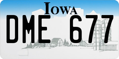 IA license plate DME677