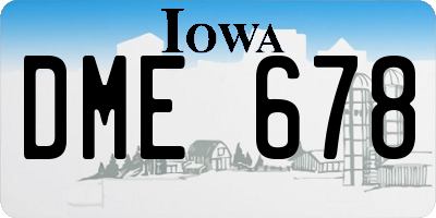 IA license plate DME678