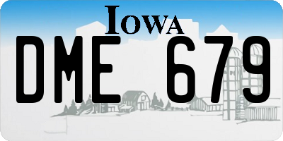IA license plate DME679