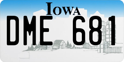 IA license plate DME681