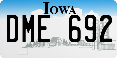 IA license plate DME692