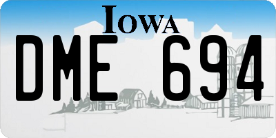 IA license plate DME694