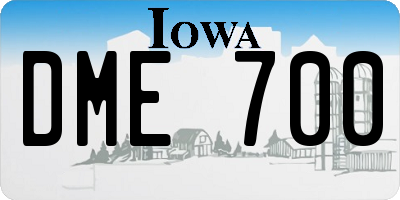 IA license plate DME700