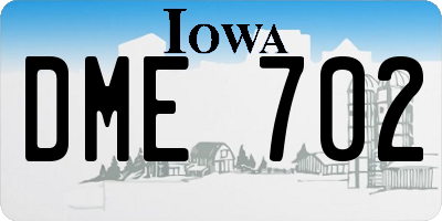 IA license plate DME702