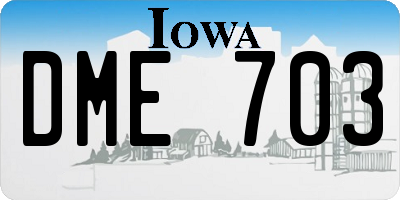 IA license plate DME703