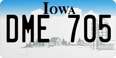 IA license plate DME705