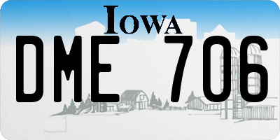 IA license plate DME706