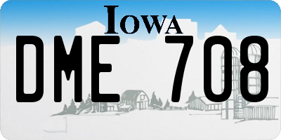 IA license plate DME708