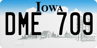 IA license plate DME709