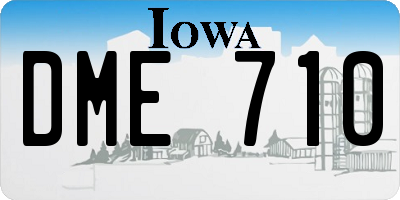 IA license plate DME710