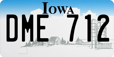 IA license plate DME712