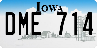 IA license plate DME714