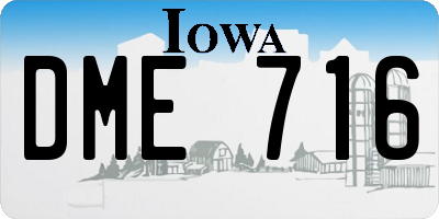 IA license plate DME716