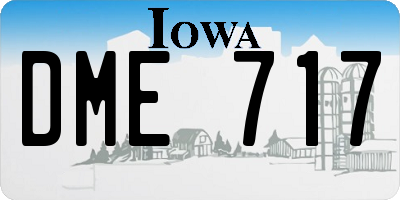 IA license plate DME717