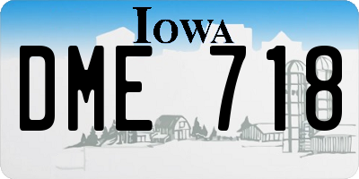 IA license plate DME718