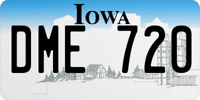 IA license plate DME720
