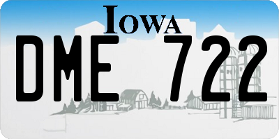 IA license plate DME722