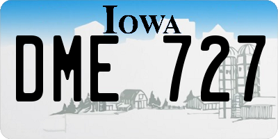 IA license plate DME727
