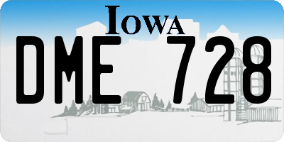 IA license plate DME728