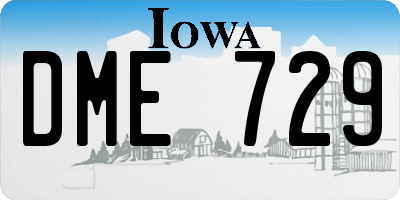 IA license plate DME729