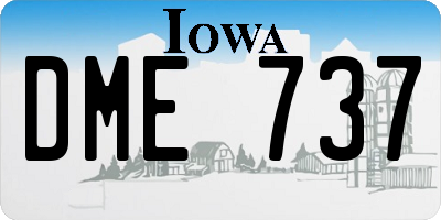 IA license plate DME737