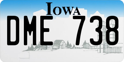 IA license plate DME738