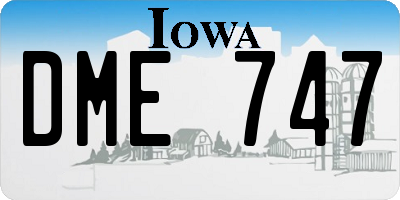 IA license plate DME747