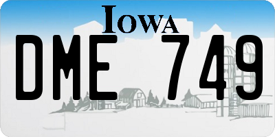 IA license plate DME749