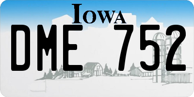 IA license plate DME752