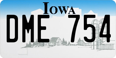 IA license plate DME754
