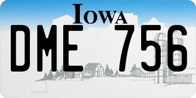 IA license plate DME756